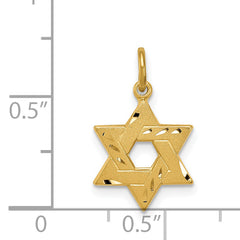 Sterling Silver Gold-Tone Star of David Pendant Engraved Polished Finish