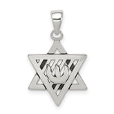 Sterling Silver Antiqued Star of David Pendant