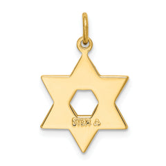 Sterling Silver Gold-Tone Jewish Star Pendant with Polished Finish