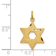 Sterling Silver Gold-Tone Jewish Star Pendant with Polished Finish