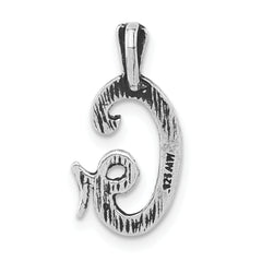 Sophia Jewelers Sterling Silver Antiqued Letter G Unisex Pendant