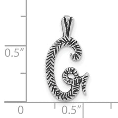 Sophia Jewelers Sterling Silver Antiqued Letter G Unisex Pendant