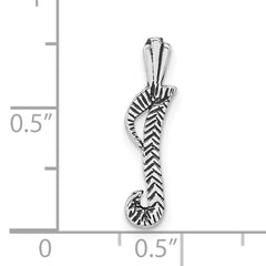 Sterling Silver 925 Antiqued Letter I Pendant Unisex Textured Design