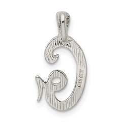 Sterling Silver 925 Letter G Pendant with Polished Texture