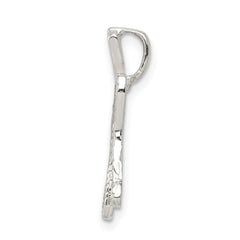 Sterling Silver 925 Letter H Pendant with Polished & Textured Finish
