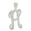 Sterling Silver Polished & Textured Letter H Initial Chain Slide