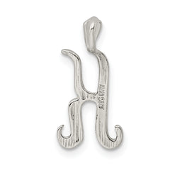Sterling Silver Letter K Pendant with Polished & Textured Finish