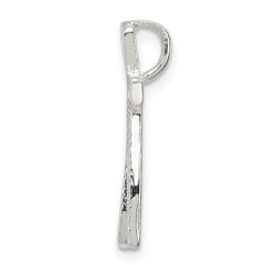 Sterling Silver 925 Letter N Pendant with Polished & Textured Finish