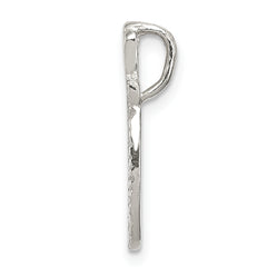 Sterling Silver 925 Letter O Pendant with Polished Textured Finish