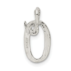 Sterling Silver 925 Letter O Pendant with Polished Textured Finish