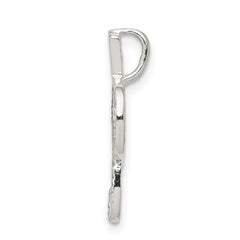 Sterling Silver 925 Letter P Pendant with Polished Anti-Tarnish Finish