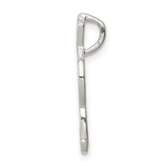 Sterling Silver 925 Letter R Pendant with Polished Textured Finish