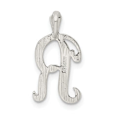 Sterling Silver 925 Letter R Pendant with Polished Textured Finish