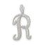 Sterling Silver Polished & Textured Letter R Initial Chain Slide