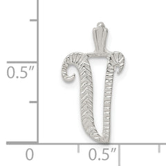Sophia Jewelers Sterling Silver Letter V Pendant with Polished Finish