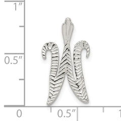 Sterling Silver 925 Letter W Pendant with Polished Textured Finish