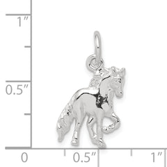 Sterling Silver 925 Horse Charm with Polished Finish Elegant Design