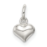 Sterling Silver Polished Puff Heart Charm