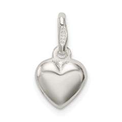 Sophia Jewelers Sterling Silver 925 Puff Heart Charm with Polished Finish Elegant and Timeless