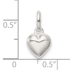 Sophia Jewelers Sterling Silver 925 Puff Heart Charm with Polished Finish Elegant and Timeless