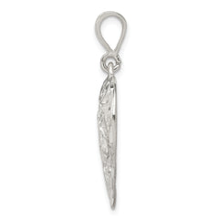 Sterling Silver 925 Polished Filigree Heart Pendant with Anti-Tarnish Finish