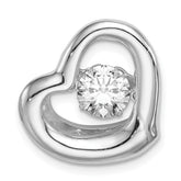 Sterling Silver Platinum-plate Swar Zirconia Vibrant CZ Heart Pendant