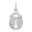 Sterling Silver Polished CZ Key Lock Charm