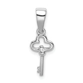 Sterling Silver Rhodium-plated Children's Key Pendant