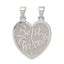 Best Friends Break Apart Heart Pendant in Sterling Silver, 19mm - Sophia Jewelers