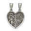 Best Friends Break-Apart Heart Pendant in Sterling Silver, 20mm - Sophia Jewelers