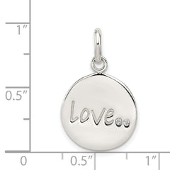 Sterling Silver 925 LOVE CZ Charm with Polished Diamond-Cut Elegance