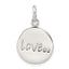 Sterling Silver Polished and Diamond-cut LOVE CZ Charm