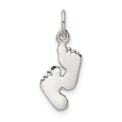 Sterling Silver 925 Polished Feet Pendant with Anti-Tarnish Finish