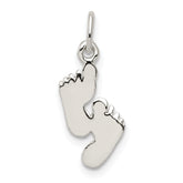 Sterling Silver Polished Feet Pendant