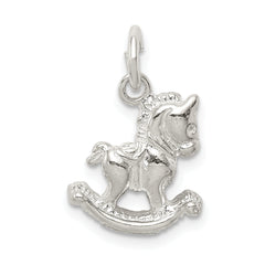 Sterling Silver 925 Rocking Horse Pendant with Polished Anti-Tarnish Finish