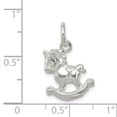 Sterling Silver 925 Rocking Horse Pendant with Polished Anti-Tarnish Finish
