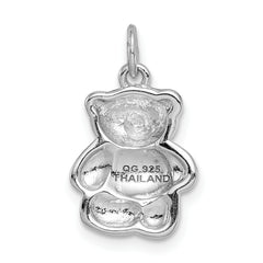Sophia Jewelers Sterling Silver 925 Teddy Bear Pendant Polished Rhodium-Plated