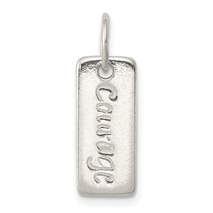 Sterling Silver 925 Courage/Survivor Reversible Charm Polished Jewelry