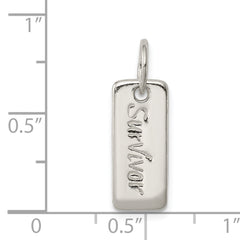 Sterling Silver 925 Courage/Survivor Reversible Charm Polished Jewelry