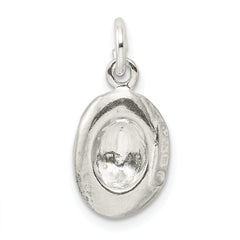 Sophia Jewelers 925 Sterling Silver Cowboy Hat Charm Polished Solid
