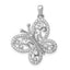Sterling Silver Rhodium-plated Polished CZ Butterfly Pendant