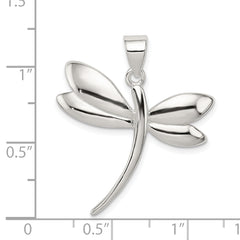 Sterling Silver 925 Dragonfly Pendant with Anti-Tarnish Solid Design