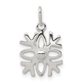 Sterling Silver Polished Snowflake Charm