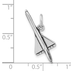 Sterling Silver 925 Antiqued Airplane Pendant for Unisex Elegance