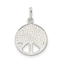 Sterling Silver Enamel American Flag Peace Sign Pendant, Polished Finish