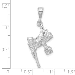 Unisex Polished Sterling Silver 3D Saddle Pendant by Sophia Jewelers