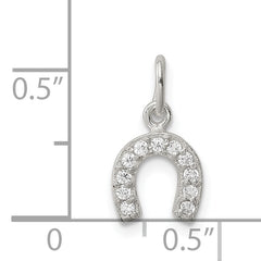 Sophia Jewelers Sterling Silver Horseshoe CZ Polished Charm