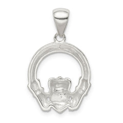 Sterling Silver 925 Claddagh Pendant with Polished Anti-tarnish Finish