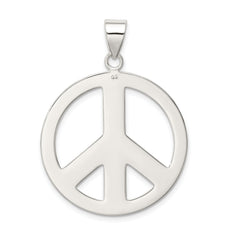 Men's 925 Sterling Silver Peace Pendant with Polished Finish
