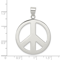Men's 925 Sterling Silver Peace Pendant with Polished Finish